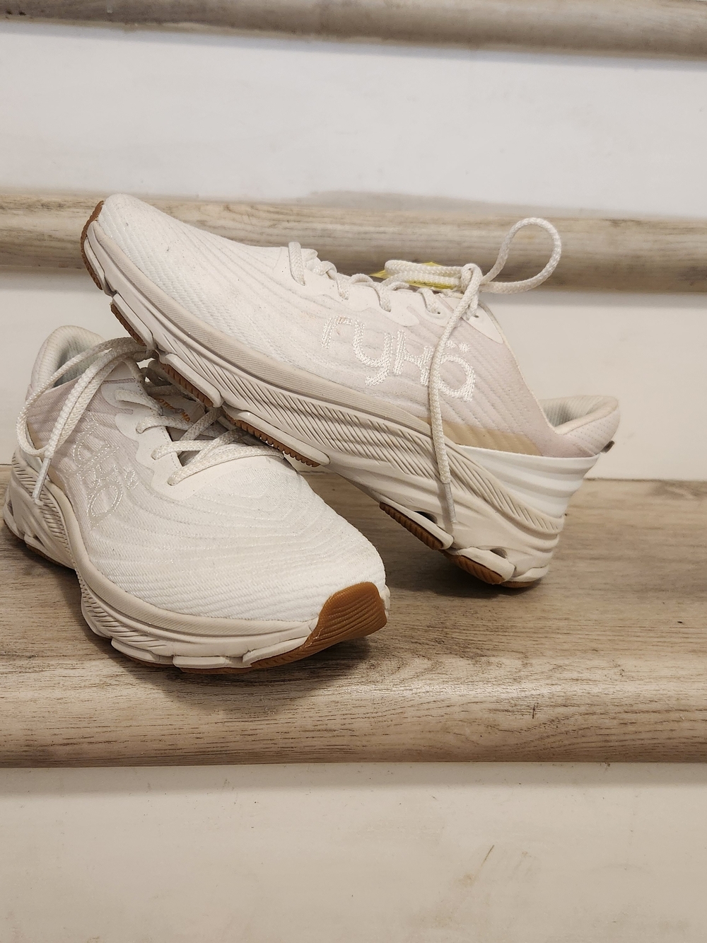 Ryka Women's Athletic Sneakers in White with Gum Accents